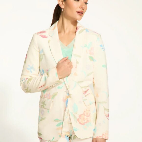 Women's French Dressing Jeans Textured Printed Blazer in Libby Print (NWOT) - Picture 1 of 4